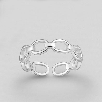 Joolz Co. Adjustable Chain Link Ring <br>925 Sterling Silver