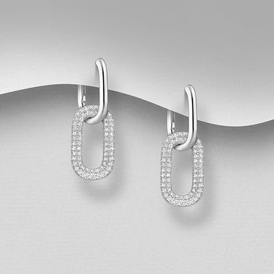 Joolz Co. Cubic Zirconia Double Hoop Earrings 925 Sterling Silver