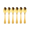 Coffee Culture Set of 6 Stainless steel Tea Spoon with Gold Engraved Design