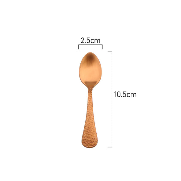 Measurements of Coffee Culture Set of 6 Stainless steel Coffee Spoon with Copper satin Design