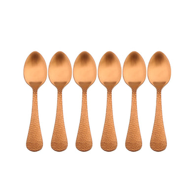 Coffee Culture Set of 6 Stainless steel Coffee Spoon with Copper satin Design