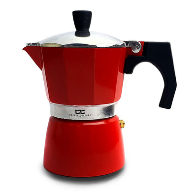 Coffee Culture red stove top coffee maker 6 espresso cup
