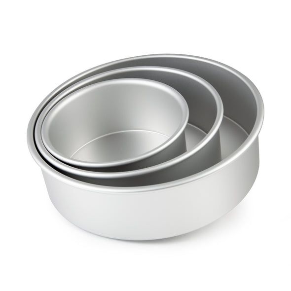 3 Piece Cake Pan Set <br>Hard Anodised Aluminium <br>6"/15cm, 8"/20cm & 10"/25cm