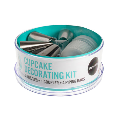 Cupcake Decorating Kit <br>10pce <br>Includes 5 Nozzles, 4 Pipping Bags & 1 Coupler