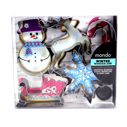 Cookie & Pastry 5 Piece Cutter Set <br>Stainless Steel <br>Christmas Winter Wonderland Set