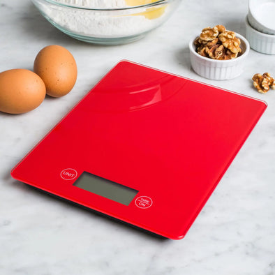 Electronic Kitchen Scale 10kg Capacity <br>Touch Operation <br>Red