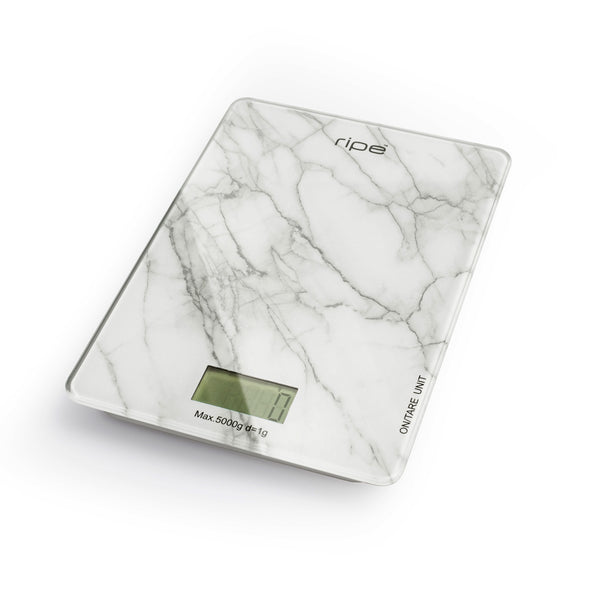 Electronic Kitchen Scale 5kg Capacity <br>1 Gram Increments <br>White Marble