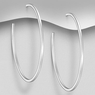 Joolz Co. Classic Open Hoop Earrings with Push Back Closure <br>925 Sterling Silver