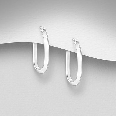 Joolz Co. Hinge Back Oval Hoop Earrings <br>925 Sterling Silver