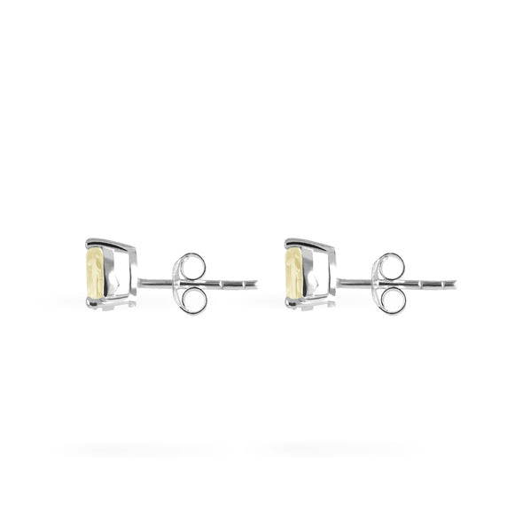 Joolz Co Pear Cubic Zirconia Stud Push Back Earrings <br>925 Sterling Silver