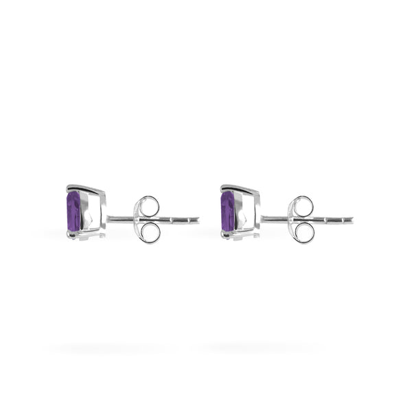 Joolz Co Pear Cubic Zirconia Stud Push Back Earrings <br>925 Sterling Silver