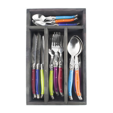 Laguiole 24 piece Cutlery Set <br>6 place settings <br>Pearlized Multi