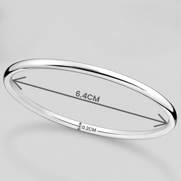 Joolz Co. Classic Hollow Round Bangle <br>925 Sterling Silver