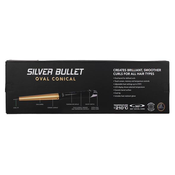 Silver Bullet Fastlane Oval Conical Curling Iron <br>Gold <br>Touch Screen