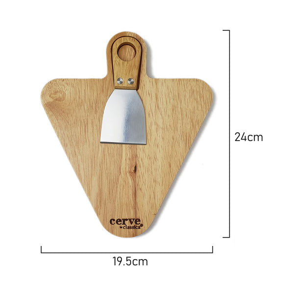 Cerve 2 Piece Cheese Set <br>Triangle Acacia Board <br>Acacia & S/S Cheese Knife