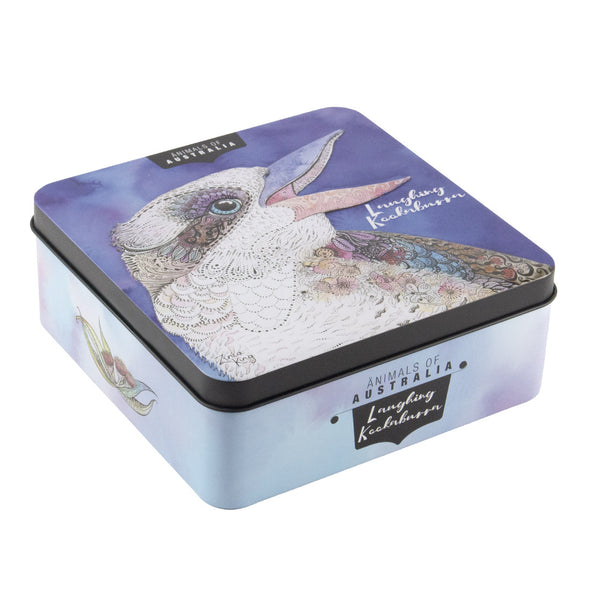 Banksia Red Animals of Australia - Kookaburra <br>Tin Contains Lemon Myrtle Butter Finger Biscuits <br>Collectable Tins