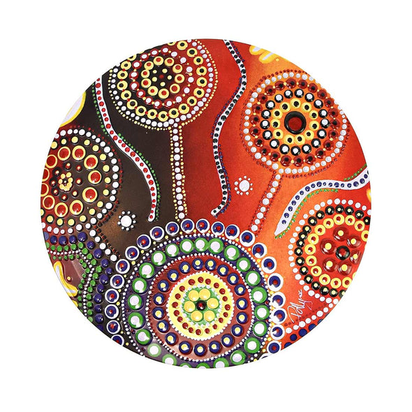 Banksia Red Aboriginal Art Unity Collectable round Tin
