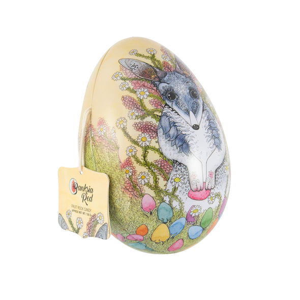 Banksia Red Bilby Easter Egg Tin <br>Contains 140 grams of handmade Rock Candy <br>Collectable Tin