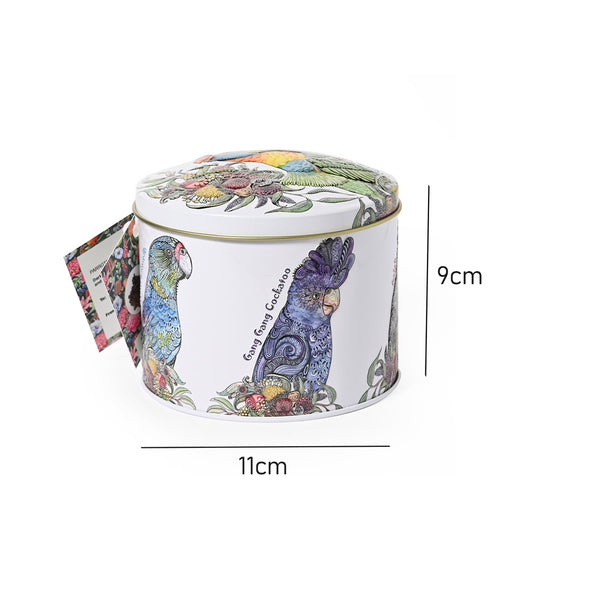 Banksia Red Parrots Of Australia Tin Contains <br>Dark Chocolate, Fruit & Nut Mix <br>Collectable Tins