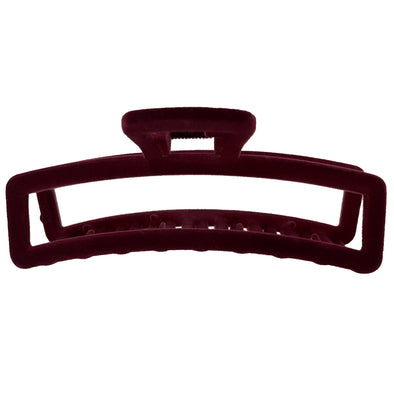 Ullu Antonia Hair Claw <br>Size: 11 x 4.7 x 4cm <br>Burgundy Velvet Like Soft Touch Finish