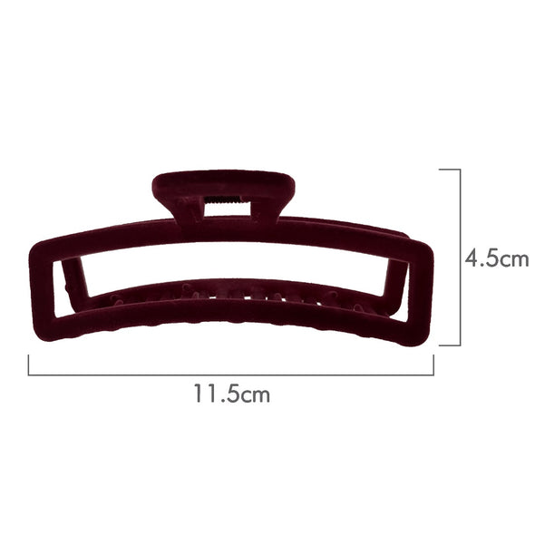 Ullu Antonia Hair Claw <br>Size: 11 x 4.7 x 4cm <br>Burgundy Velvet Like Soft Touch Finish