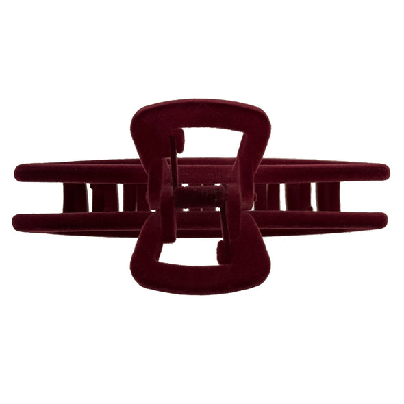 Ullu Antonia Hair Claw <br>Size: 11 x 4.7 x 4cm <br>Burgundy Velvet Like Soft Touch Finish