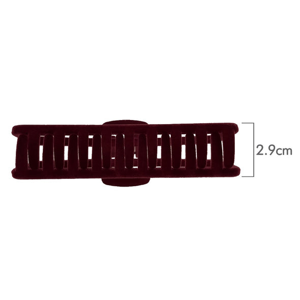 Ullu Antonia Hair Claw <br>Size: 11 x 4.7 x 4cm <br>Burgundy Velvet Like Soft Touch Finish