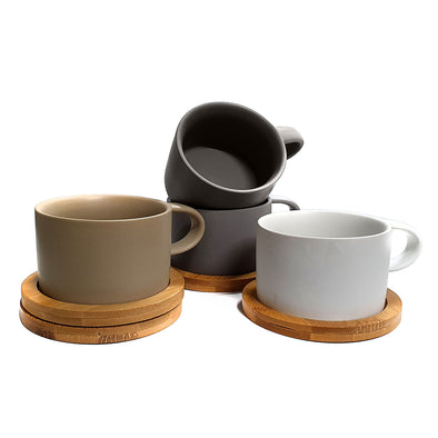 Coffee Culture Coffee and Tea Cup with Coaster <br>Matte Colour <br>200ml