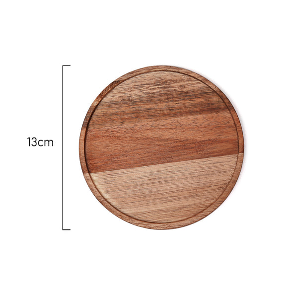 Coffee Culture Acacia Coasters <br>Set of 4 <br>13cm