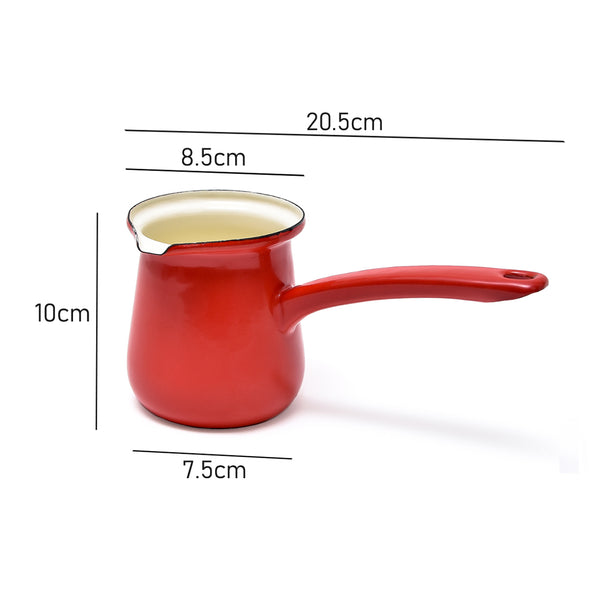 Measurement of Coffee Culture Red Enamel Turkish Coffee Pot 450ml