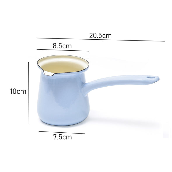 Measurement of Coffee Culture sky blue Enamel Turkish Coffee Pot 450ml