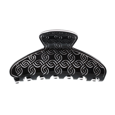 Annabelle Hair Claw <br>Size: 8cm x 4cm <br>Black Patterned