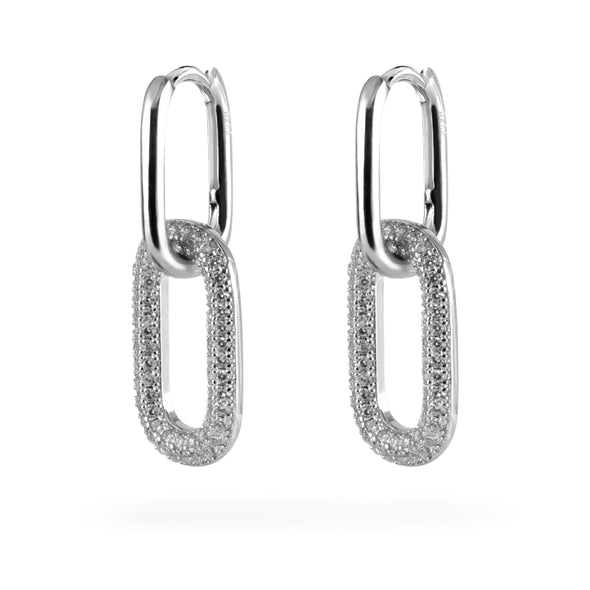 Joolz Co. Cubic Zirconia Double Hoop Earrings 925 Sterling Silver