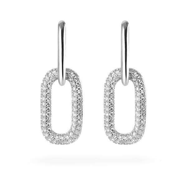 Joolz Co. Cubic Zirconia Double Hoop Earrings 925 Sterling Silver