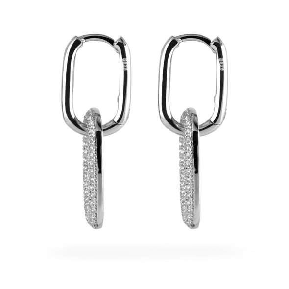 Joolz Co. Cubic Zirconia Double Hoop Earrings 925 Sterling Silver