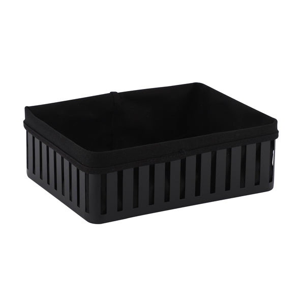 Classica Hudson Bread Basket with Cotton Liner <br>Black <br>25cm x 19m x 8.5cm