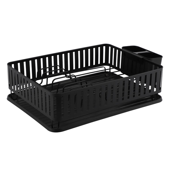 Classica Hudson Dish Drainer With Cutlery Holder <br>Black <br>44cm x 31cm x 13cm