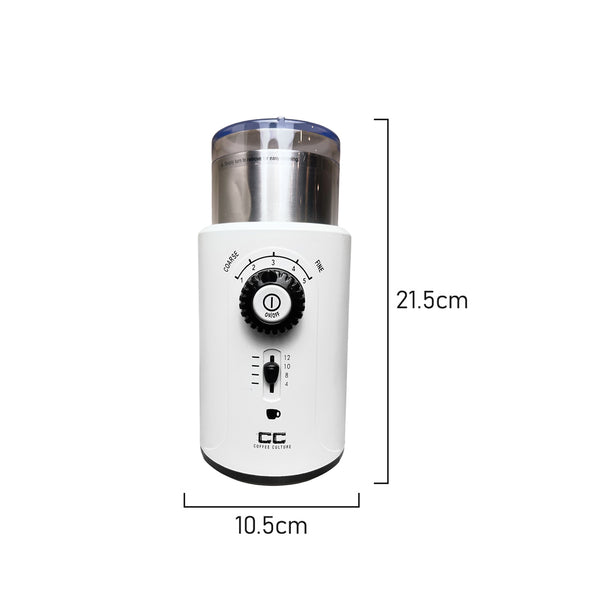 Coffee Culture Electric Coffee Grinder <br>White<br>4-12 Cup