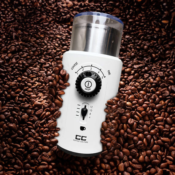 Coffee Culture Electric Coffee Grinder <br>White<br>4-12 Cup