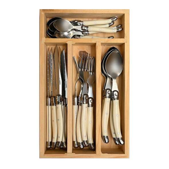 Laguiole 24 piece Cutlery Set <br>6 Place Settings <br>Ivory