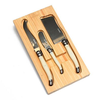 Laguiole 3 piece Cheese Set <br>Cheese Knife, Pate Knife & Cheese Cleaver <br>Ivory