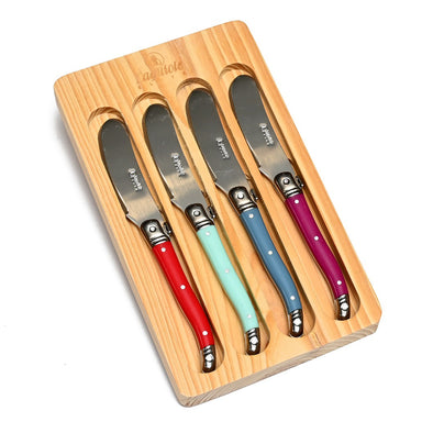 Laguiole Pate Knife Set <br>4pc Pate Knife Gift Boxed <br>Mutli Coloured