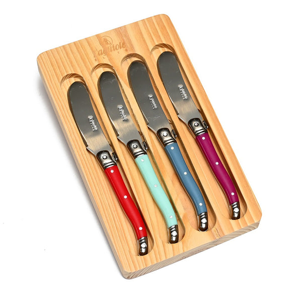 Laguiole Pate Knife Set <br>4pc Pate Knife Set <br>Mutli Coloured