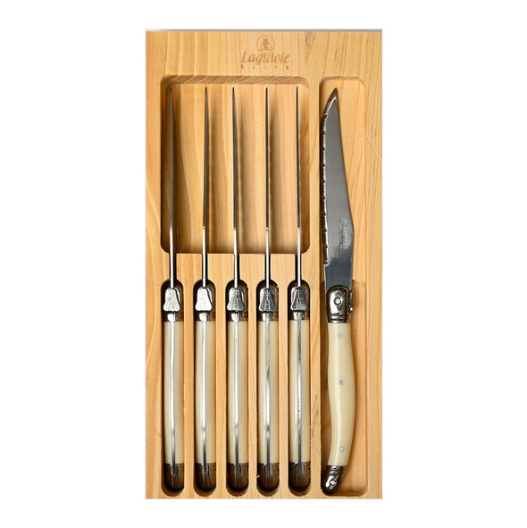 Laguiole 6 piece Steak Knife Set <br>6 x Steak Knives <br>Ivory