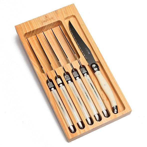 Laguiole 6 piece Steak Knife Set <br>6 x Steak Knives <br>Ivory