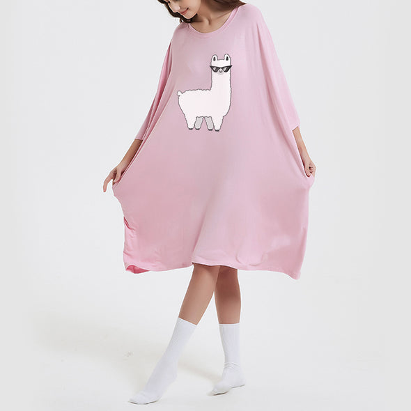 OZ PJ's Oversized Sleep Tee 2 PACK <br>Lilac Lama & Baby Pink Lama <br>One Size Fits Most