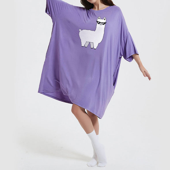 OZ PJ's Oversized Sleep Tee 2 PACK <br>Lilac Lama & Baby Pink Lama <br>One Size Fits Most