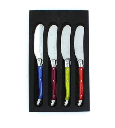 Laguiole Pate Knife Set <br>4pc Pate Knife <br>Pearlized Mutli Coloured