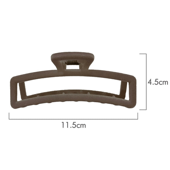 Ullu Antonia Hair Claw <br>Size: 11 x 4.7 x 4cm <br>Taupe Velvet Like Soft Touch Finish