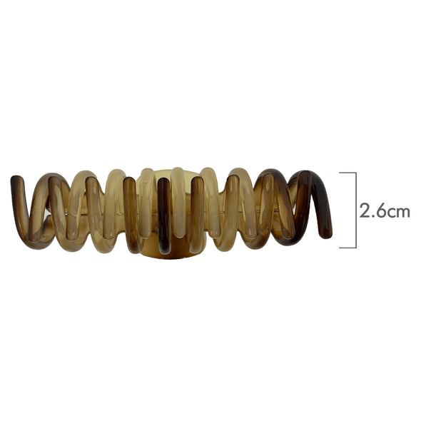 Ullu Amanda Hair Claw <br>Size: 11 x 4.7 x 4cm <br>Transparent Shades Of Brown